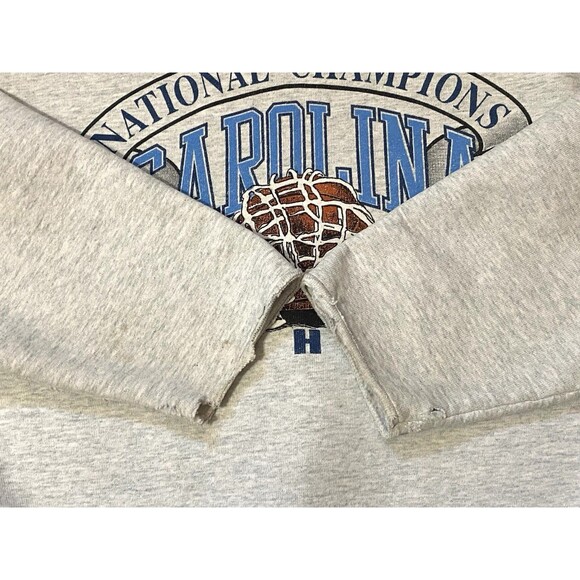 Vtg 1993 UNC Tar Heels Sweatshirt Championship Made In USA Sz Large Basketball - Picture 9 of 15
